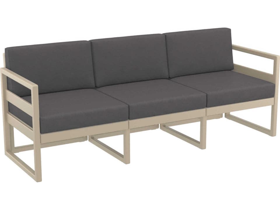 Mykonos Taupe Resin Cushion Sofa