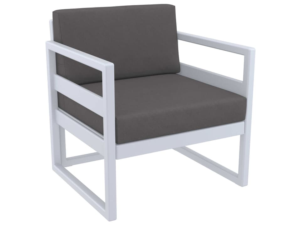 Mykonos Silver Resin Cushion Lounge Chair