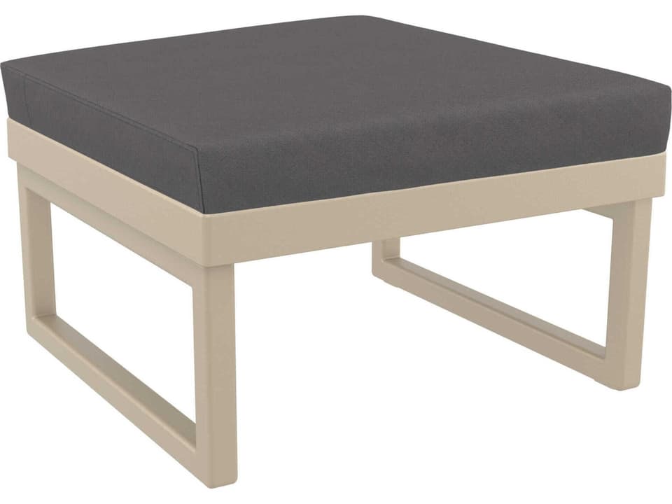 Mykonos Resin Cushion Ottoman in Taupe