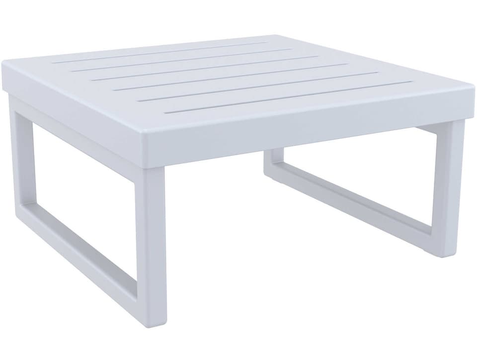Mykonos Resin Square Coffee Table in Silver
