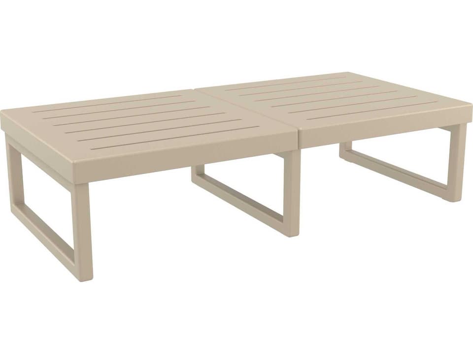 Mykonos Rectangular Resin Coffee Table in Taupe