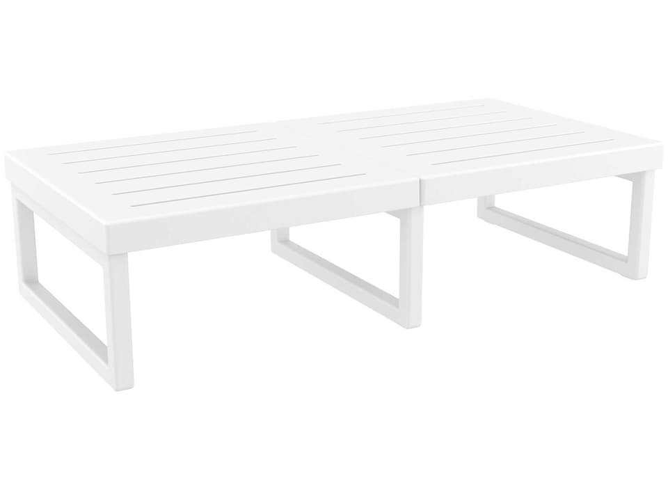 Mykonos Rectangle Commercial Grade Resin Coffee Table in White