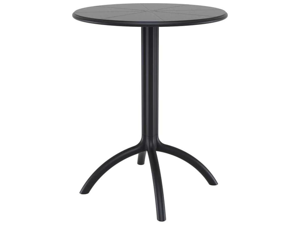 Octopus 24-Inch Round Polypropylene Bistro Table in Black