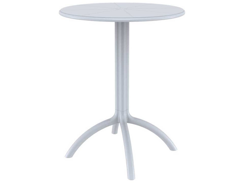 Octopus 24-Inch Round Bistro Table in Silver Gray