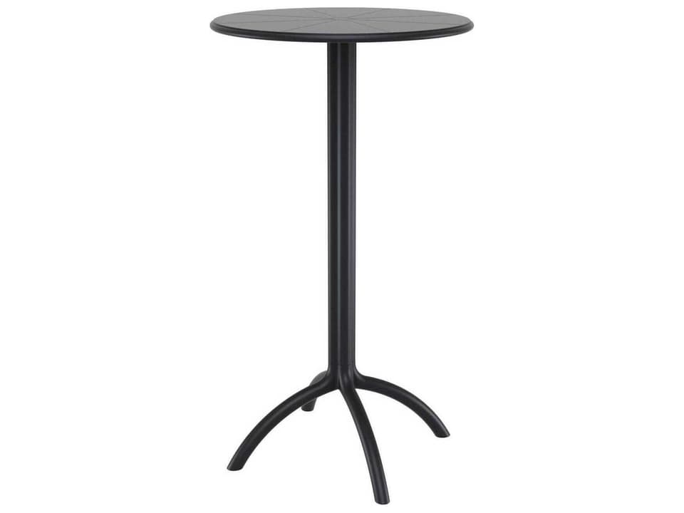 Octopus 24-Inch Round Polypropylene Bar Table in Black