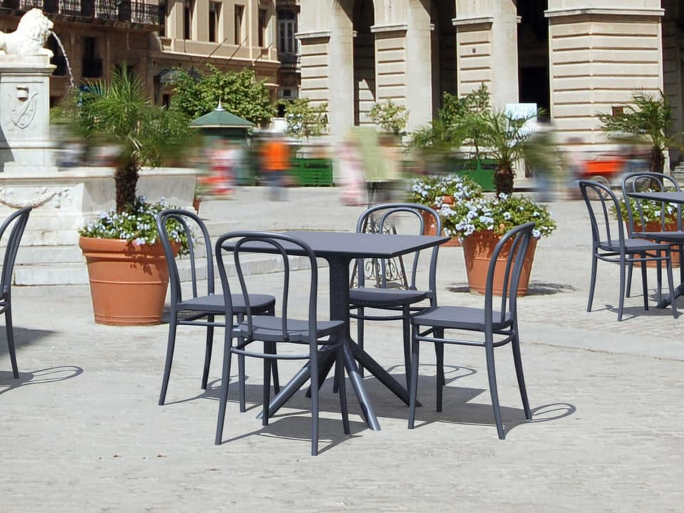 Victor 5-Piece Dark Gray Resin Dining Set