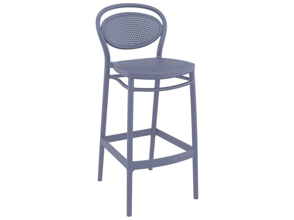 Marcel Dark Gray Polypropylene Resin Bar Stool