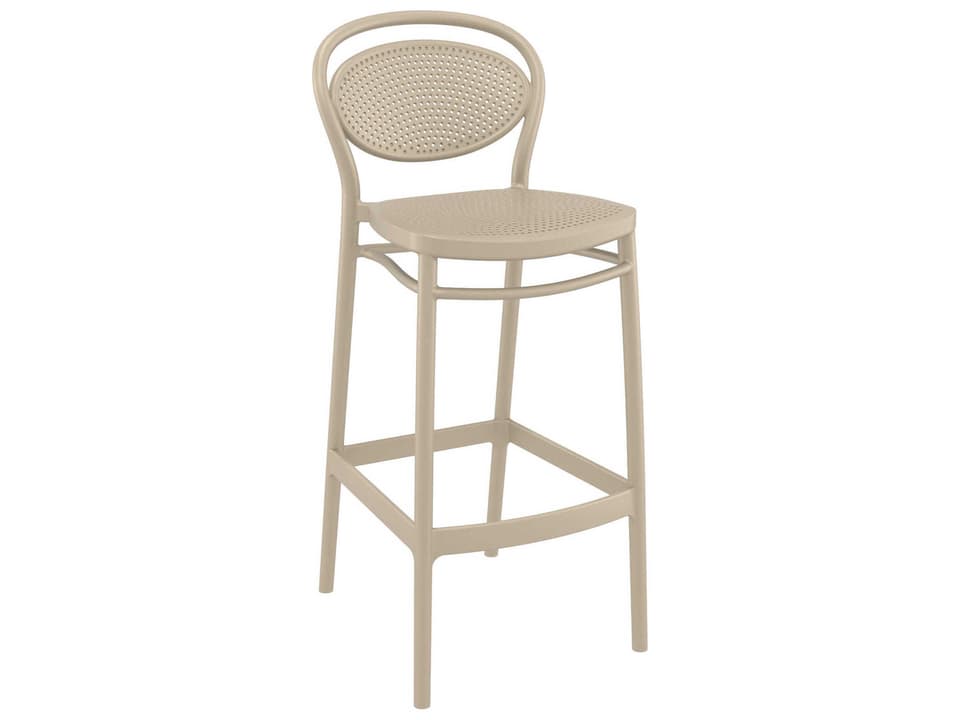 Marcel Taupe Polypropylene Resin Bar Stool