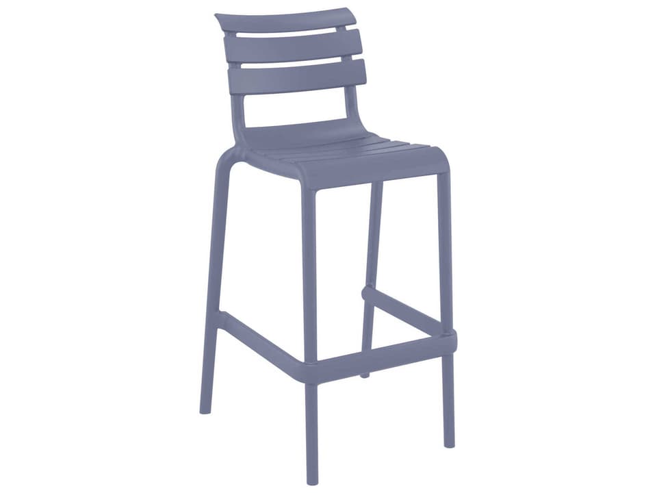 Helen Dark Gray Polypropylene Bar Stool