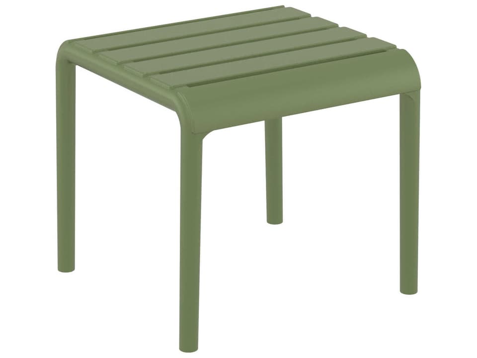 Paris 16-Inch Square Side Table in Olive Green