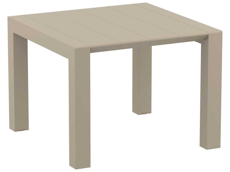 Vegas 39-55 Inch Extendable Polypropylene Square Dining Table in Taupe