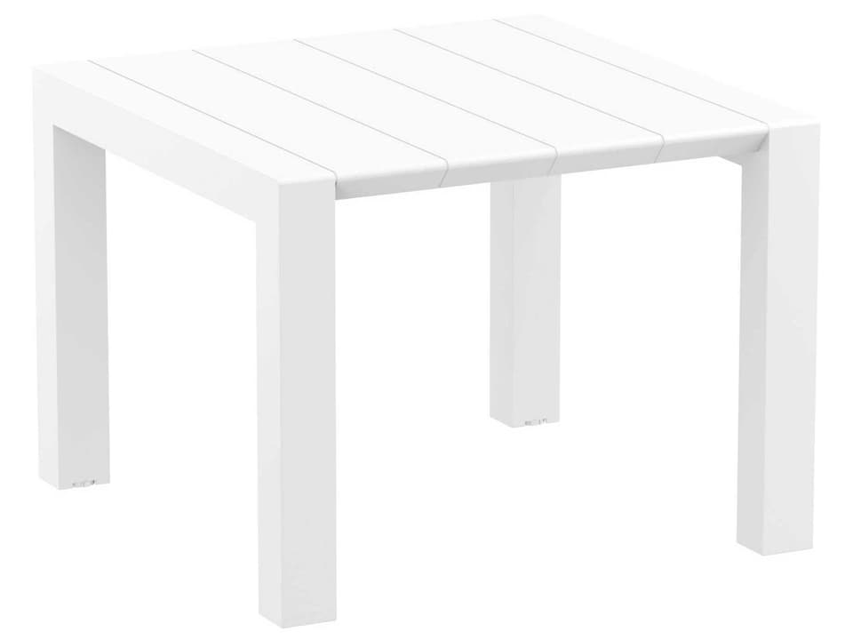 Vegas 39-55 Inch Extendable Polypropylene Dining Table in White