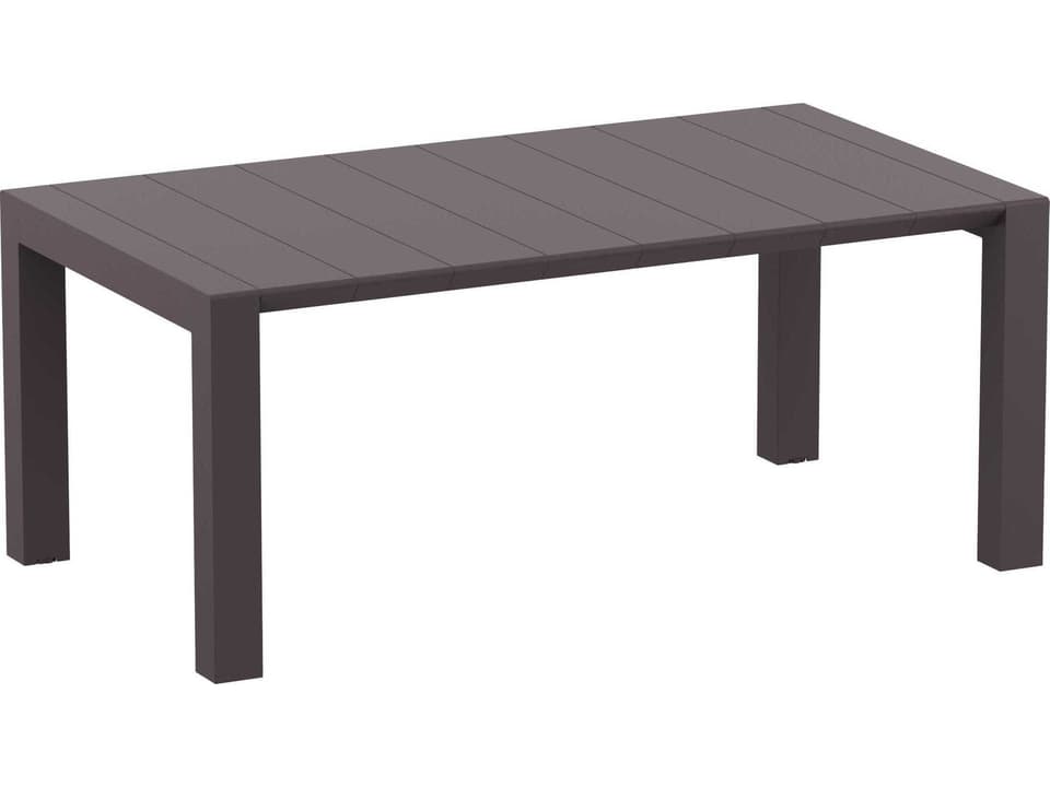 Vegas Extendable Rectangular Dining Table in Brown