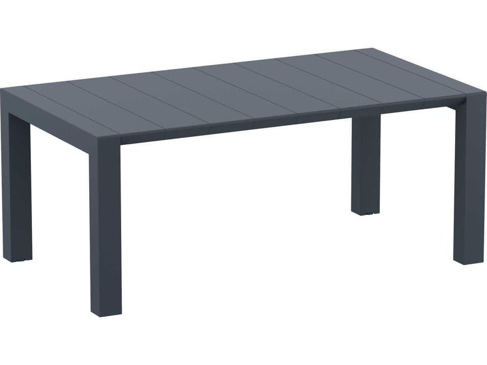 Vegas Extendable Rectangular Dining Table in Dark Gray