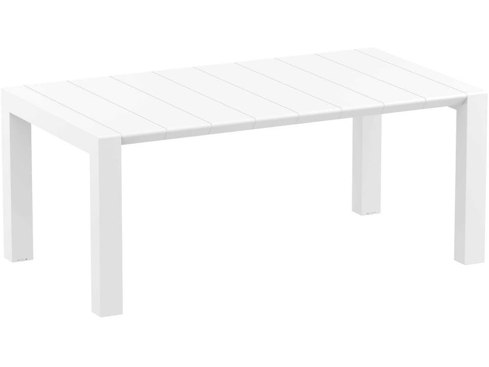 Vegas 70-86 Inch Extendable Polypropylene Dining Table in White