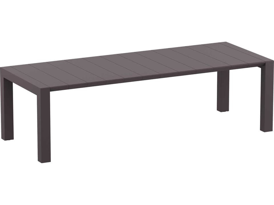 Vegas Extendable Rectangular Dining Table in Brown