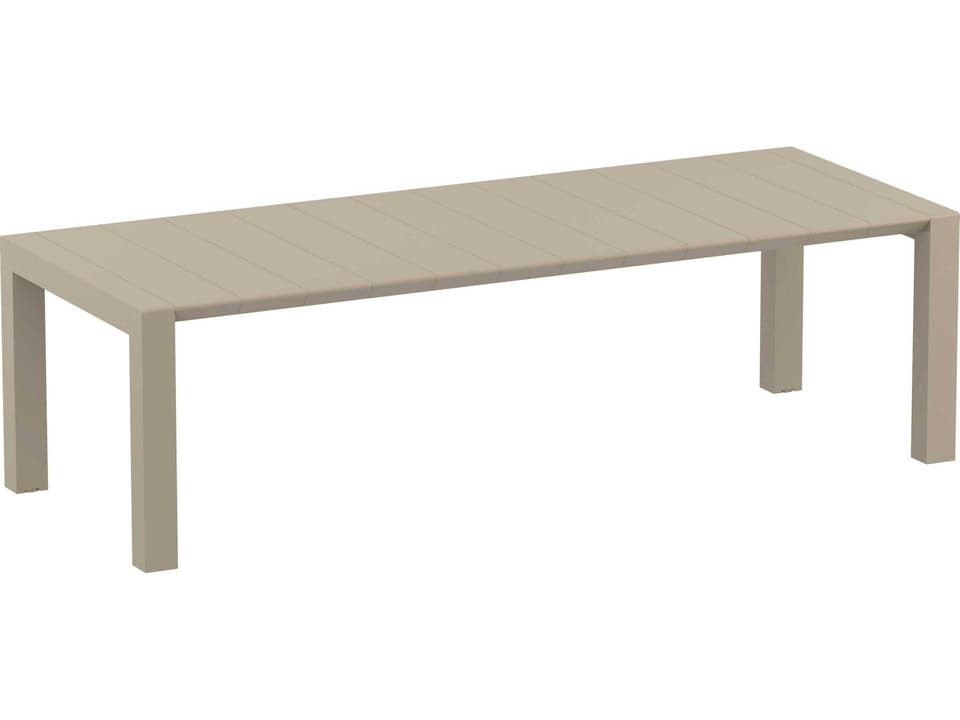 Vegas 102-118 Inch Extendable Rectangular Dining Table in Taupe