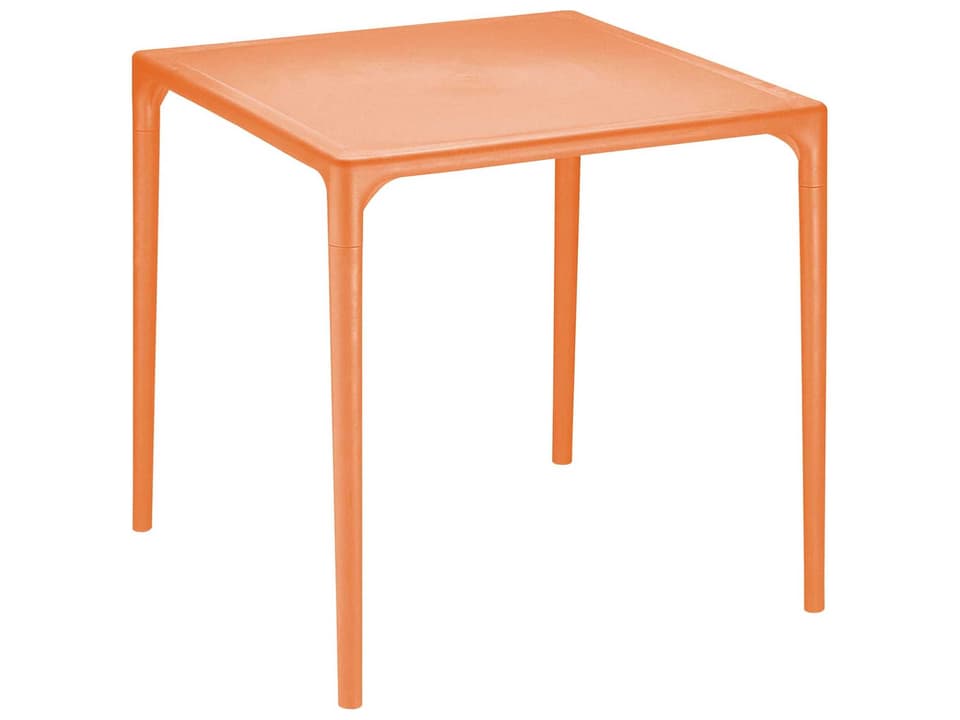 Mango 28-Inch Square Resin Dining Table in Orange