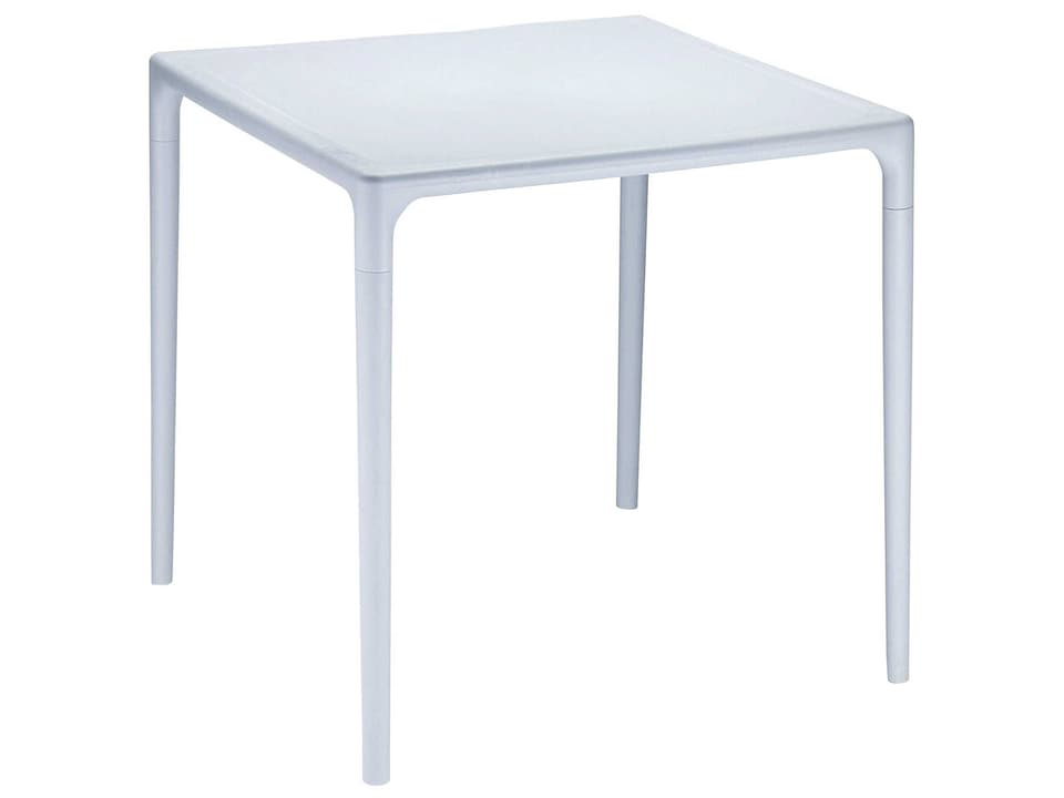 Mango 28 Inch Square Resin Dining Table in Silver Gray