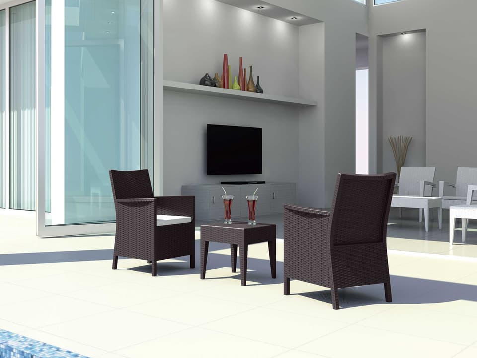California Brown Resin Cushion Lounge Set