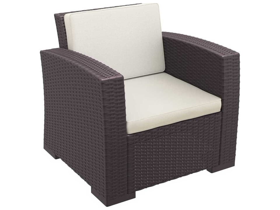 Monaco Brown Resin Cushion Lounge Chair