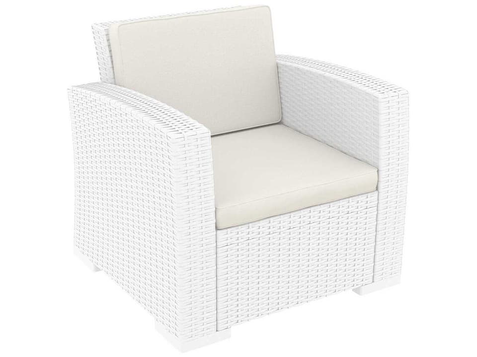 Monaco Resin Cushion Lounge Chair in White