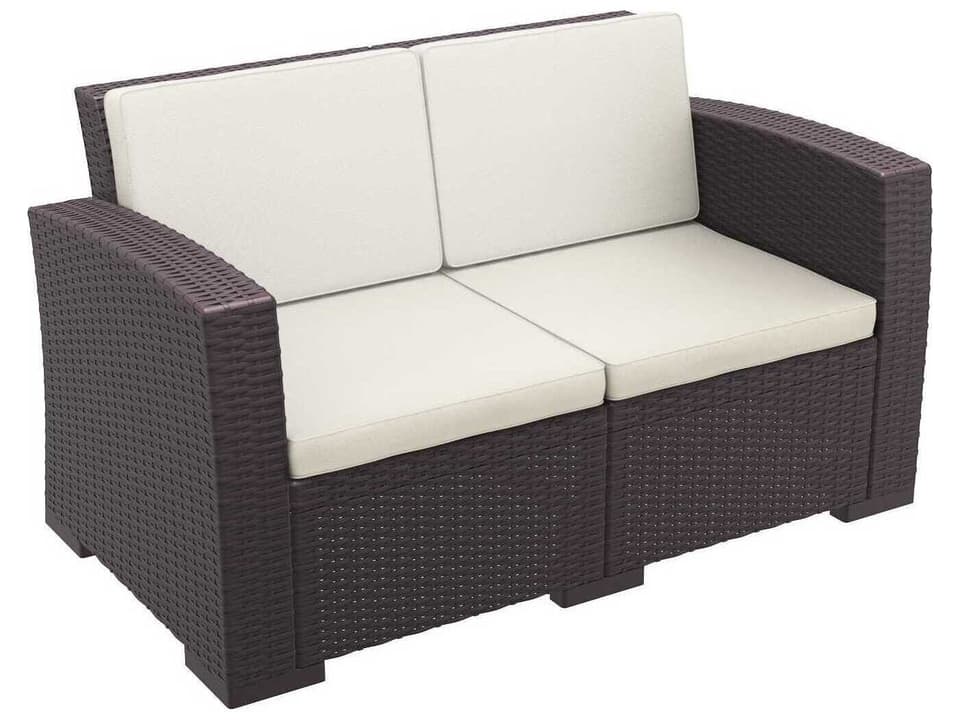 Monaco Brown Resin Cushion Loveseat