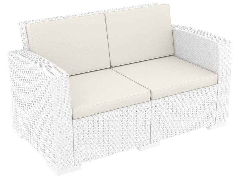 Monaco White Resin Cushion Loveseat