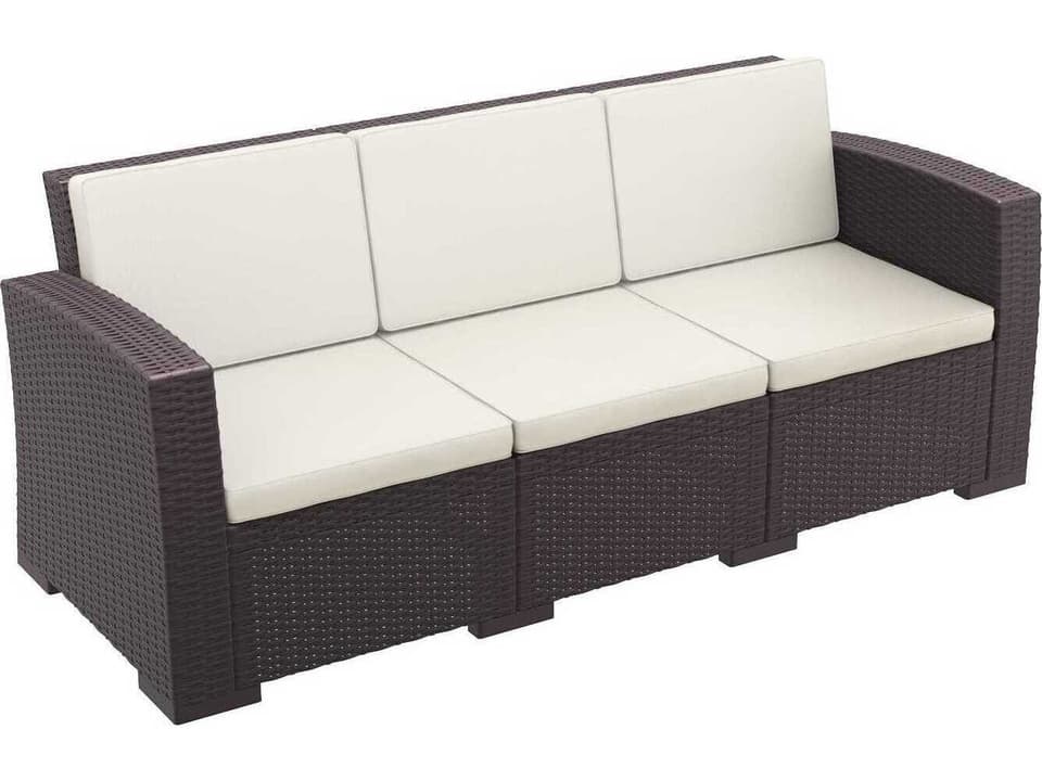 Monaco Brown Resin Cushion Sofa