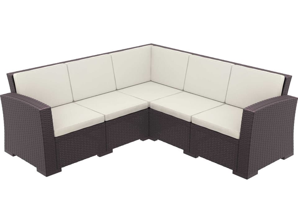 Monaco Brown Resin Cushion Sofa