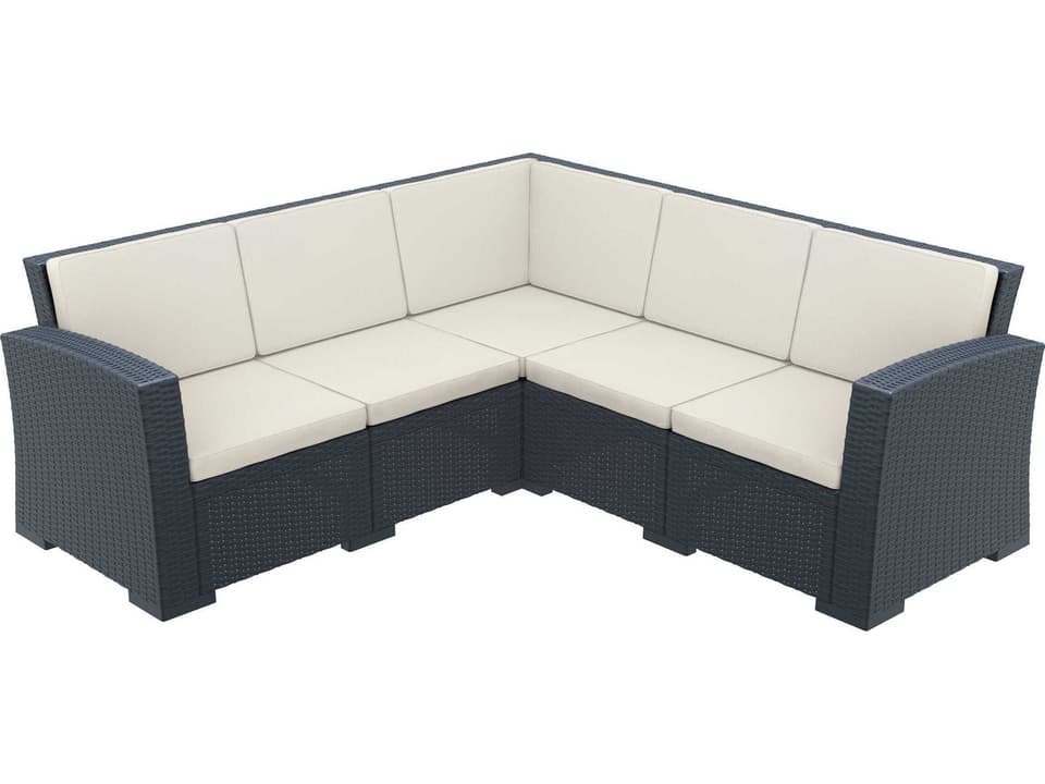 Monaco Dark Gray Resin Cushion Sofa