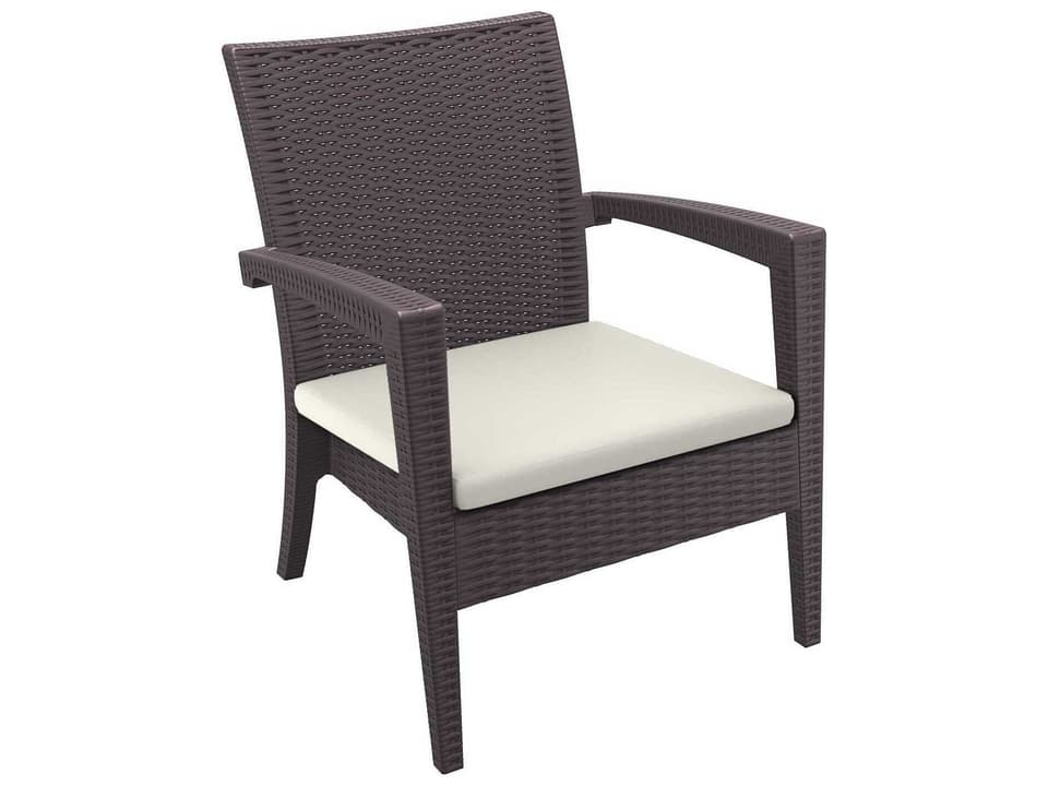 Miami Brown Resin Cushion Lounge Chair