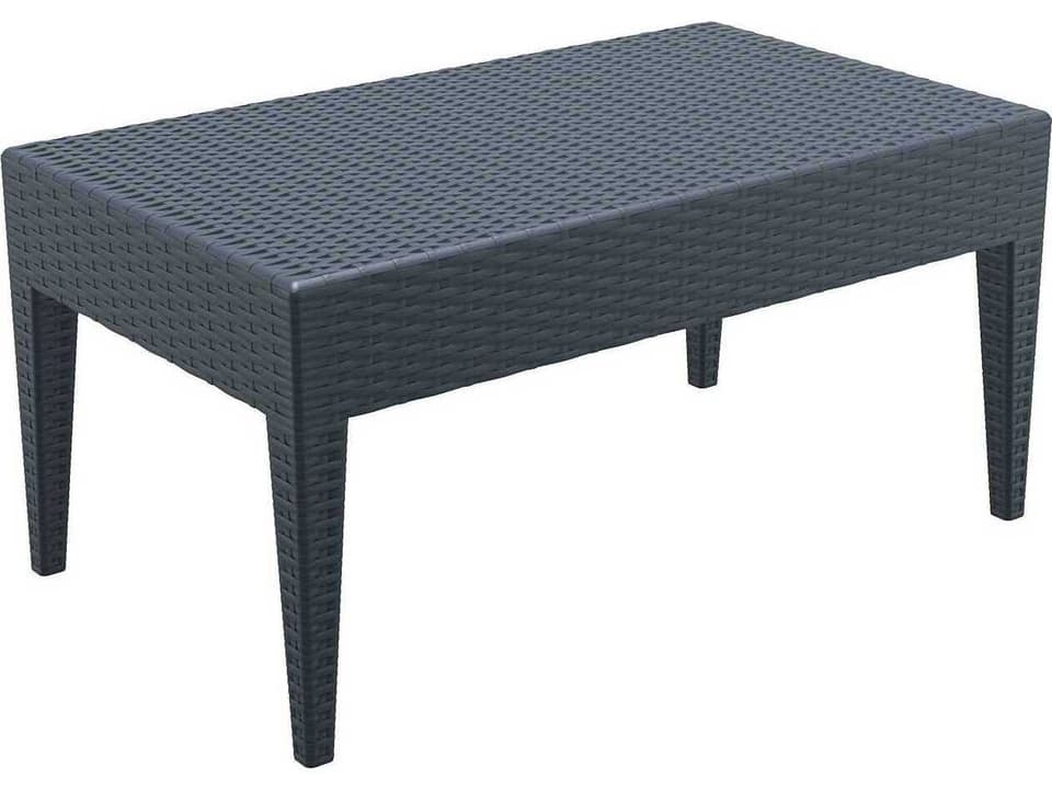 Miami Rectangular Resin Coffee Table in Dark Gray