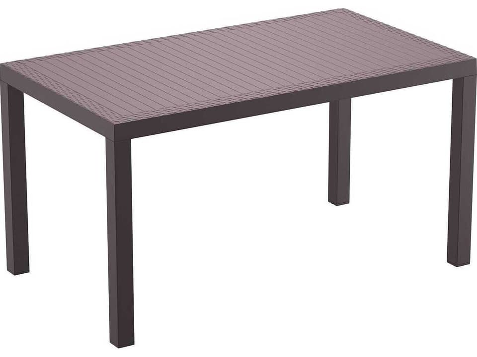 Orlando 55-Inch Rectangular Wickerlook Resin Dining Table in Brown