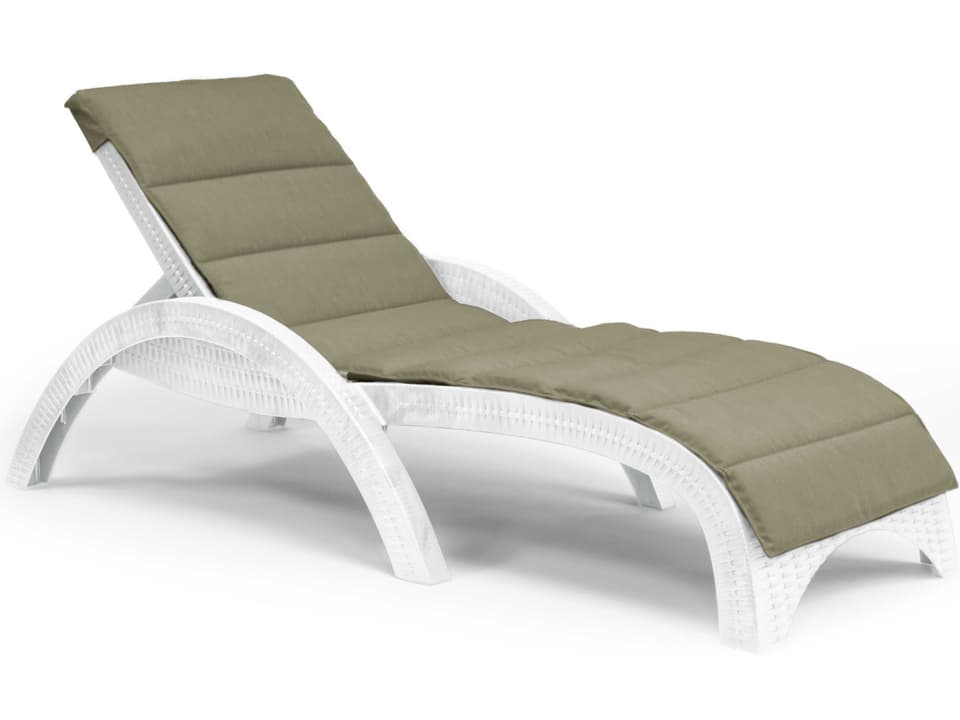 Sunbrella Taupe 25.5-Inch Chaise Pad Patio Cushion