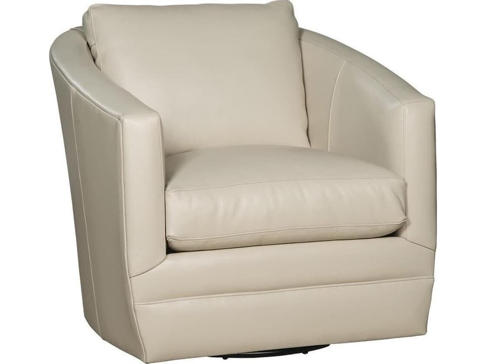 CM Leather Swivel Glider Chair with Barrel Back and Track Arms