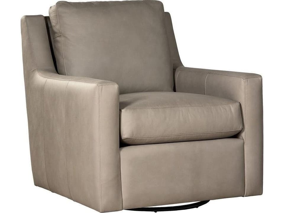 Custom Leather Swivel Glider Chair Modern Design
