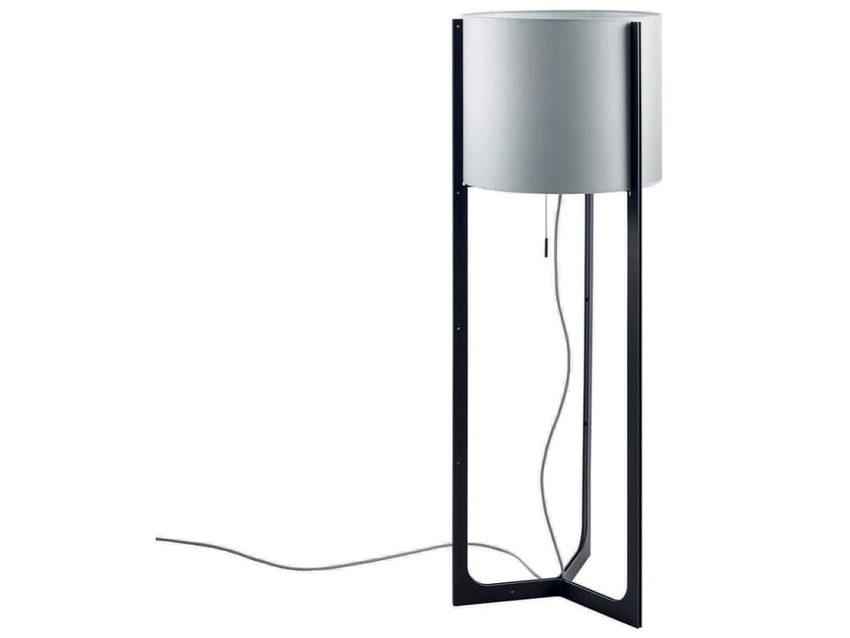 Nirvana 47 Inch Tall Floor Lamp in Black with Metallic Grey Shade