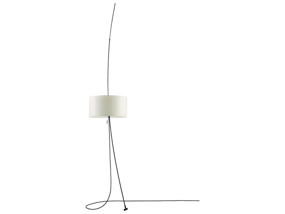 Totora Black Beige Cotton Adjustable Floor Lamp