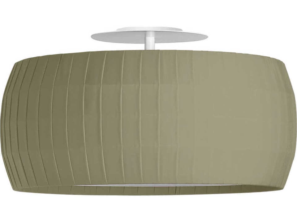 Isamu 20 2-Light Semi Flush Mount in Olive Green with Black Lacquer