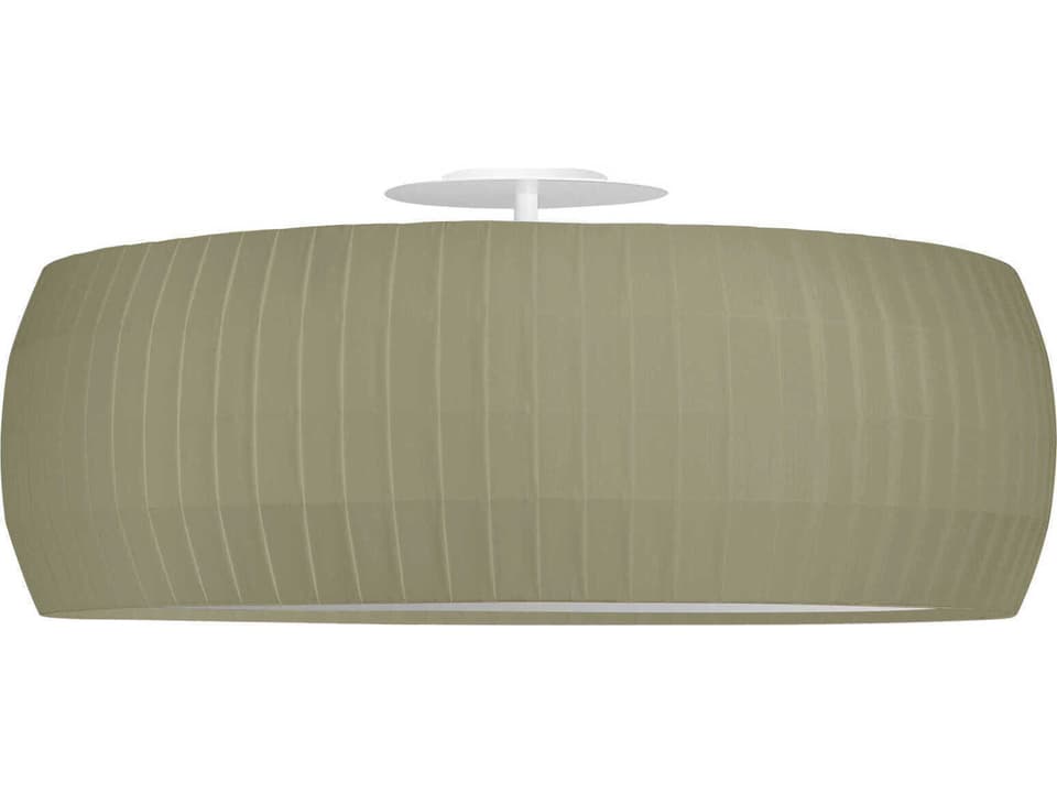 Isamu 2-Light Drum Semi-Flush Mount in Olive Green