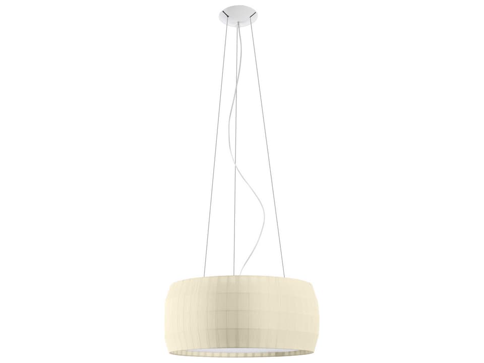 Isamu 2-Light Pearl Off White Drum Pendant Light
