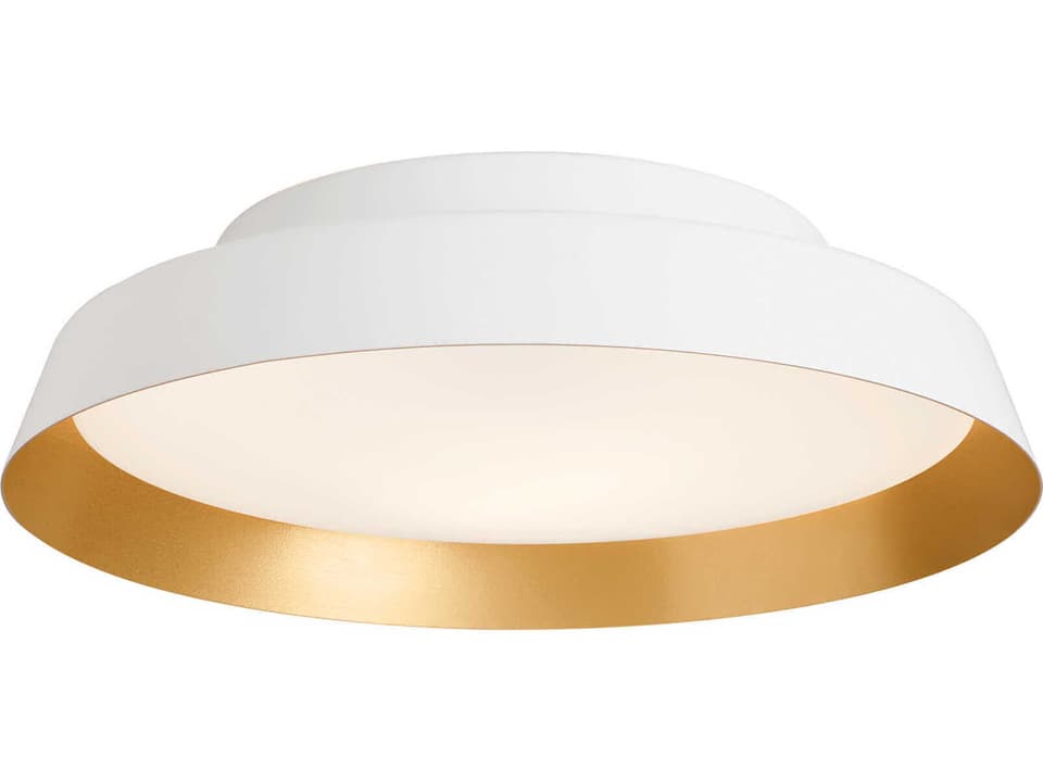 Boop 14 White Gold Round LED Flush Mount