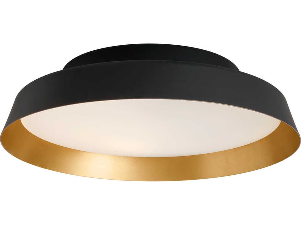 Boop 14 Round LED Flush Mount in Black Gold