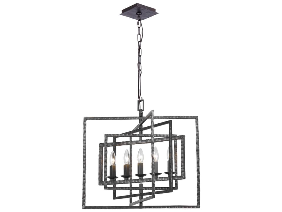 5-Light Capri Chandelier in Raw Steel Finish