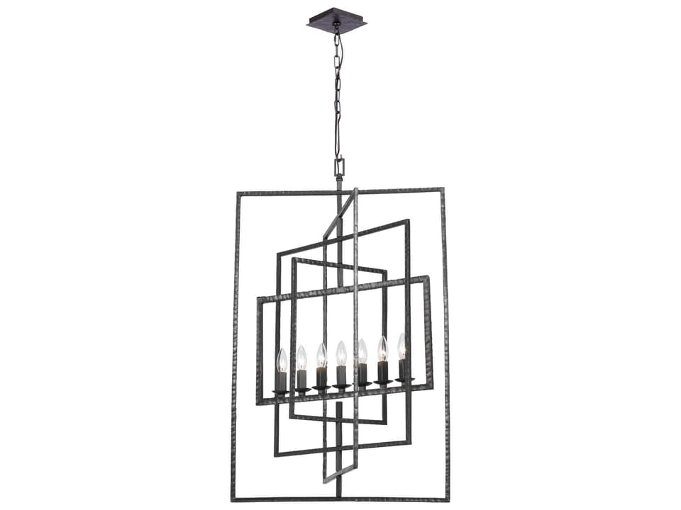 Capri 7-Light Geometric Chandelier in Raw Steel