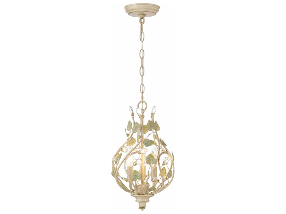 3-Light Josie Chandelier in Champagne Green Tea