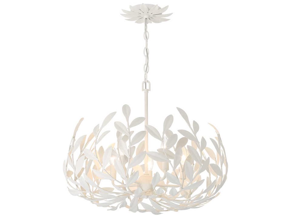 5-Light Broche Chandelier in Matte White