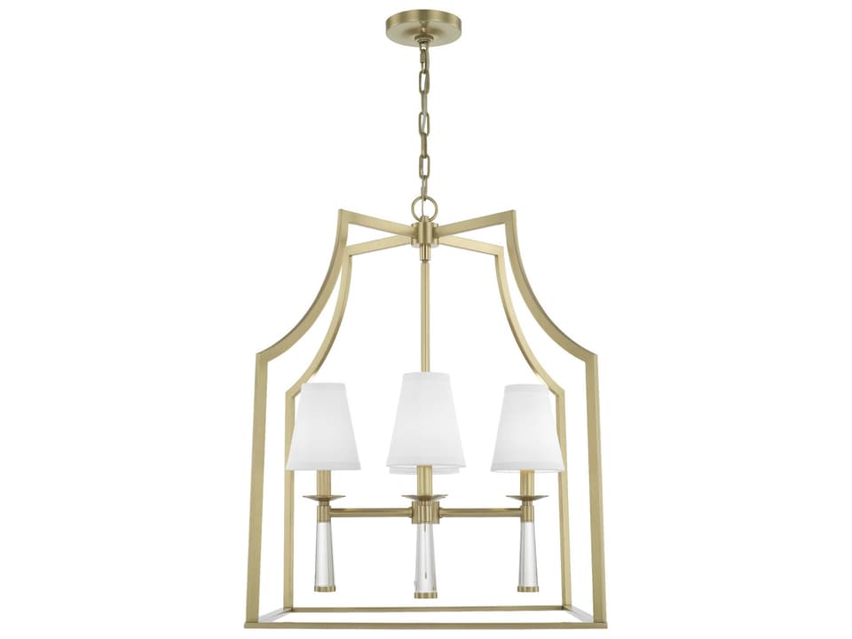 Baxter 4-Light Lantern Chandelier in Aged Brass