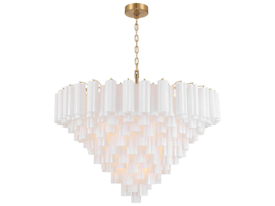 28-Light Addis Chandelier in Aged Brass